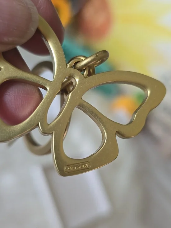 Coach Gold Butterfly Key Ring with Coach Pen 2 Fer NWOT - Picture 5 of 8